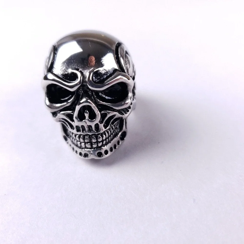 Mens‎ Skull Ring 316 Stainless Steel Heavy Biker Gothic Punk Reaper Jewelry Sz 9